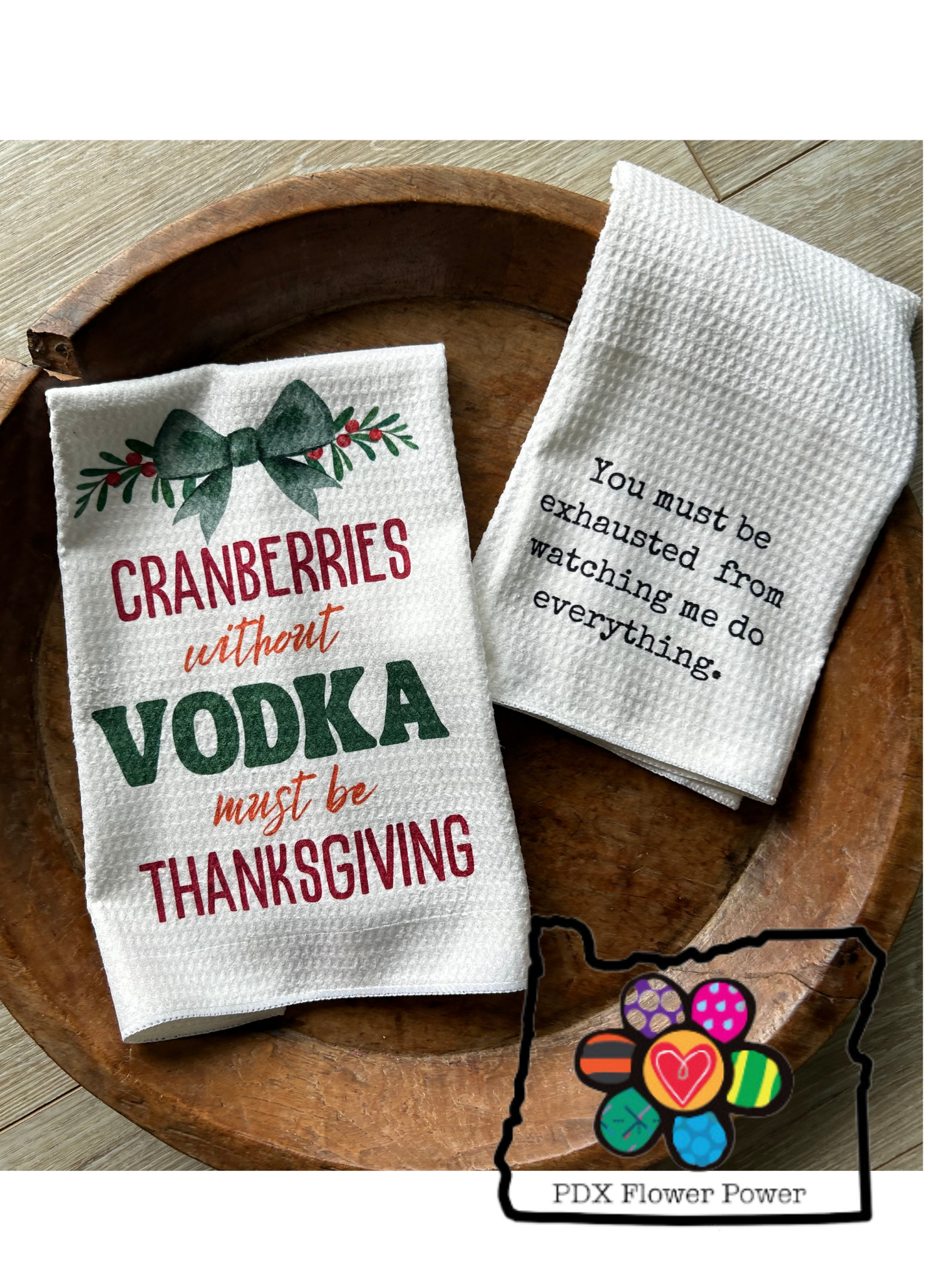 Holiday towel set, Holiday bar towel set, funny towel set, hostess gift, stocking stuffers, custom towels