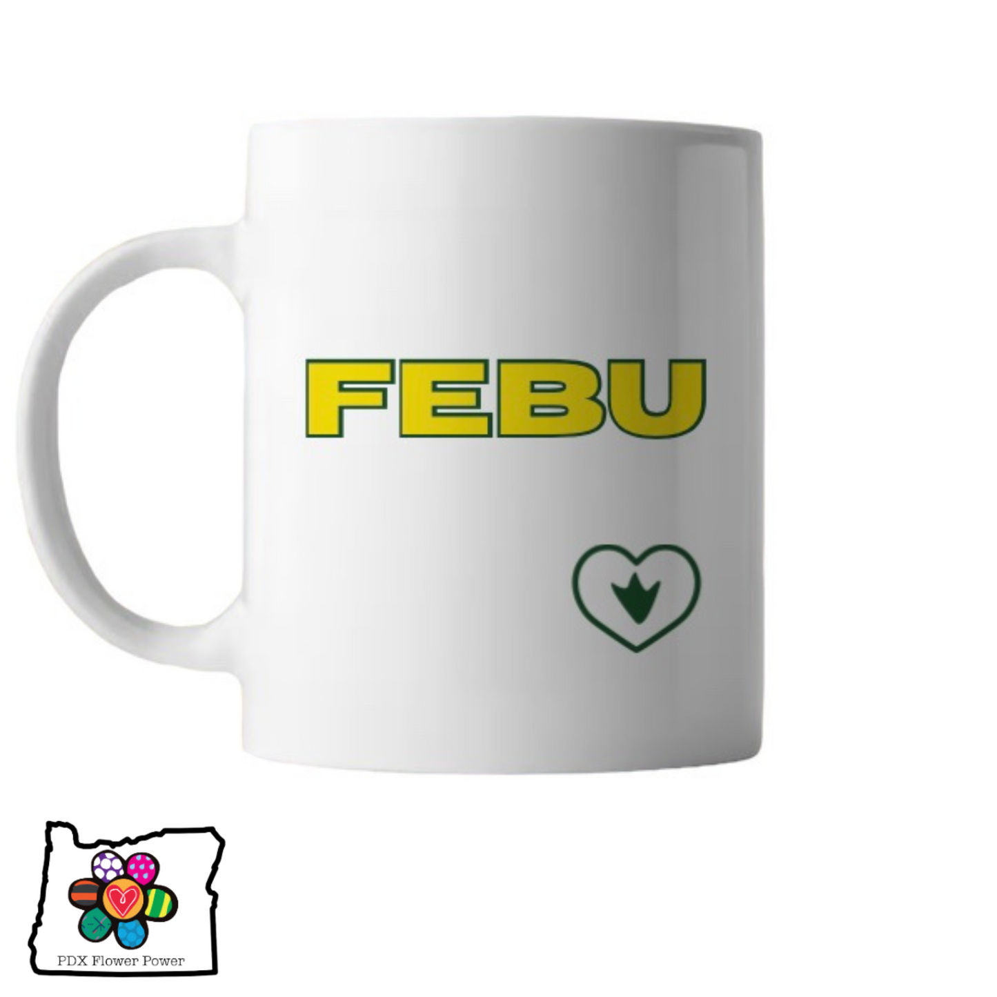 FEBU Mug, PDX Flower Power custom mug