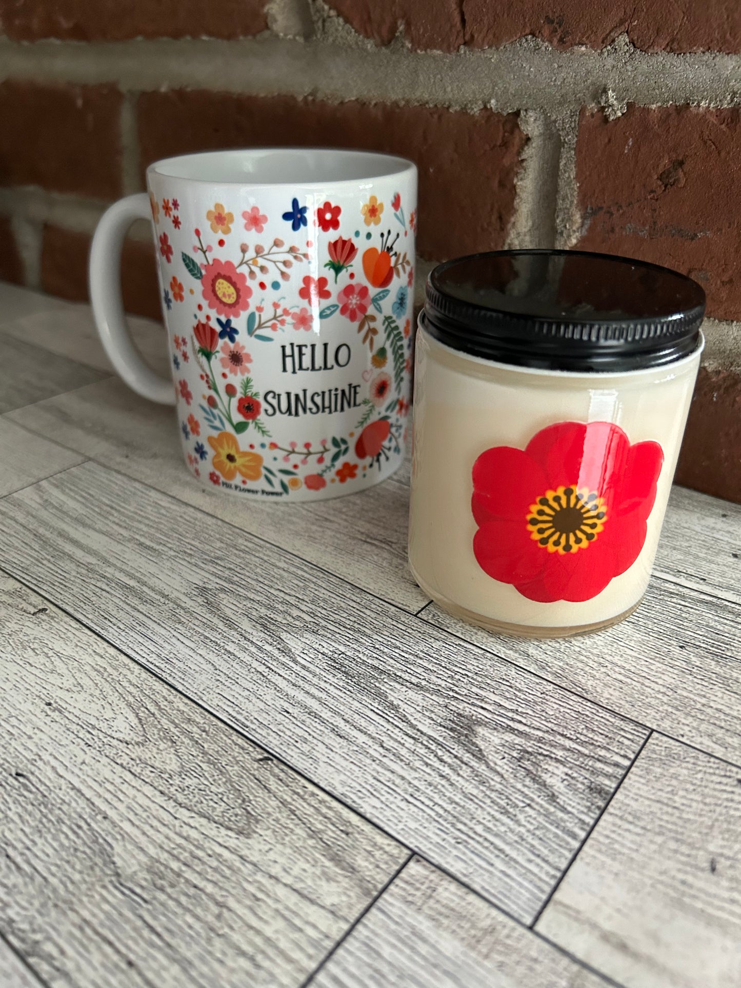 Hello Sunshine mug, Fun floral coffee mug, Flower Power Mug