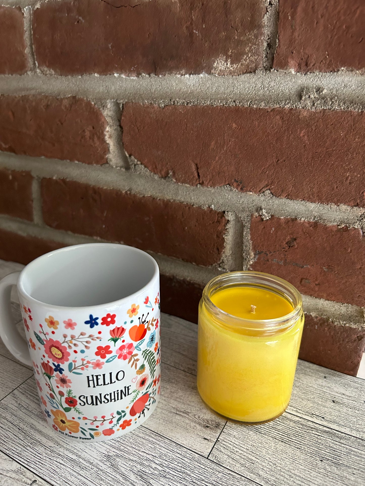 Hello Sunshine mug, Fun floral coffee mug, Flower Power Mug