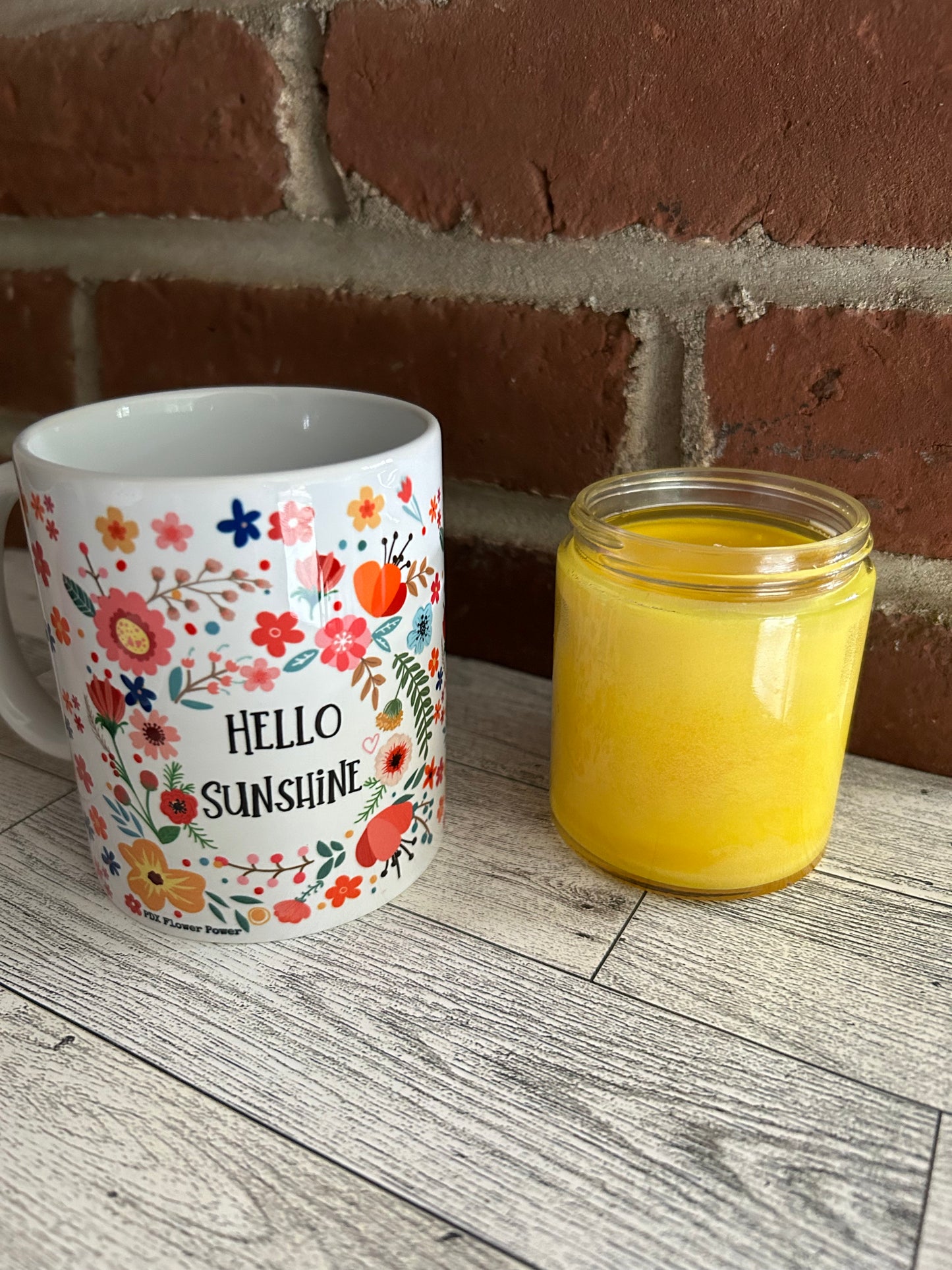 Hello Sunshine mug, Fun floral coffee mug, Flower Power Mug