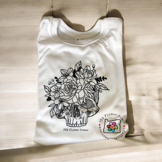 Floral Skull T-Shirt, Flower Power T-shirt, Mama tried, skeleton love shirt, skull and roses t-shirt, Grateful Dead vibes, funky skull