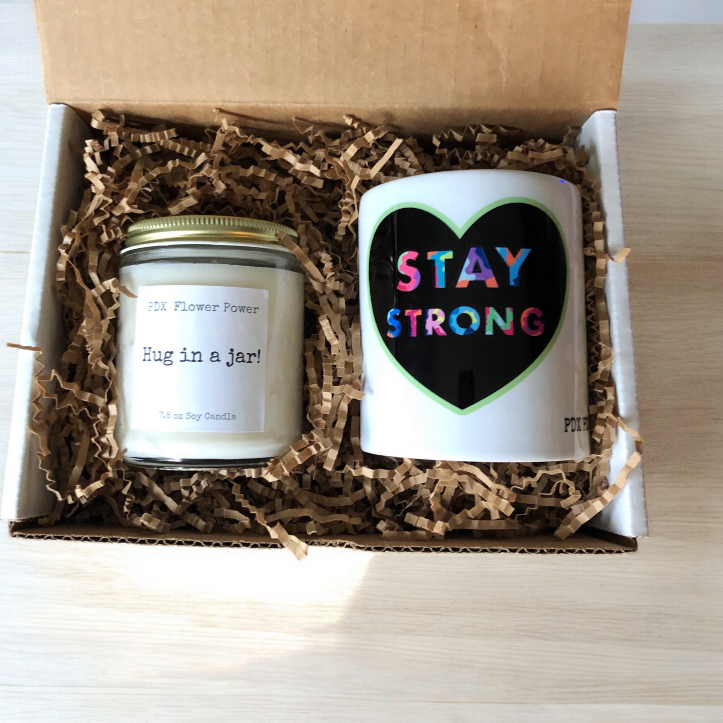 "Hug in a Jar" handcrafted soy candle, 100% soy candle, reusable glass jar.