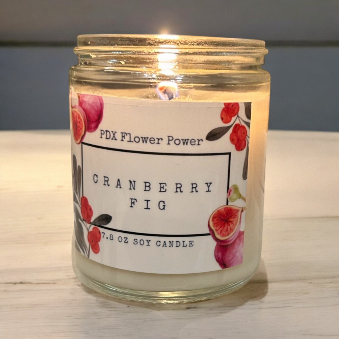 Cranberry Fig handcrafted soy candle, 100% soy candle, reusable glass jar.