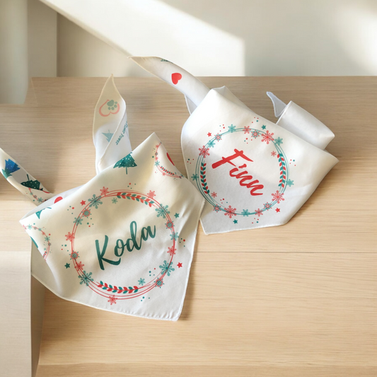 PDX Flower Power "Personalized holiday Pet bandana"