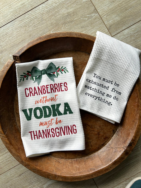 Holiday towel set, Holiday bar towel set, funny towel set, hostess gift, stocking stuffers, custom towels