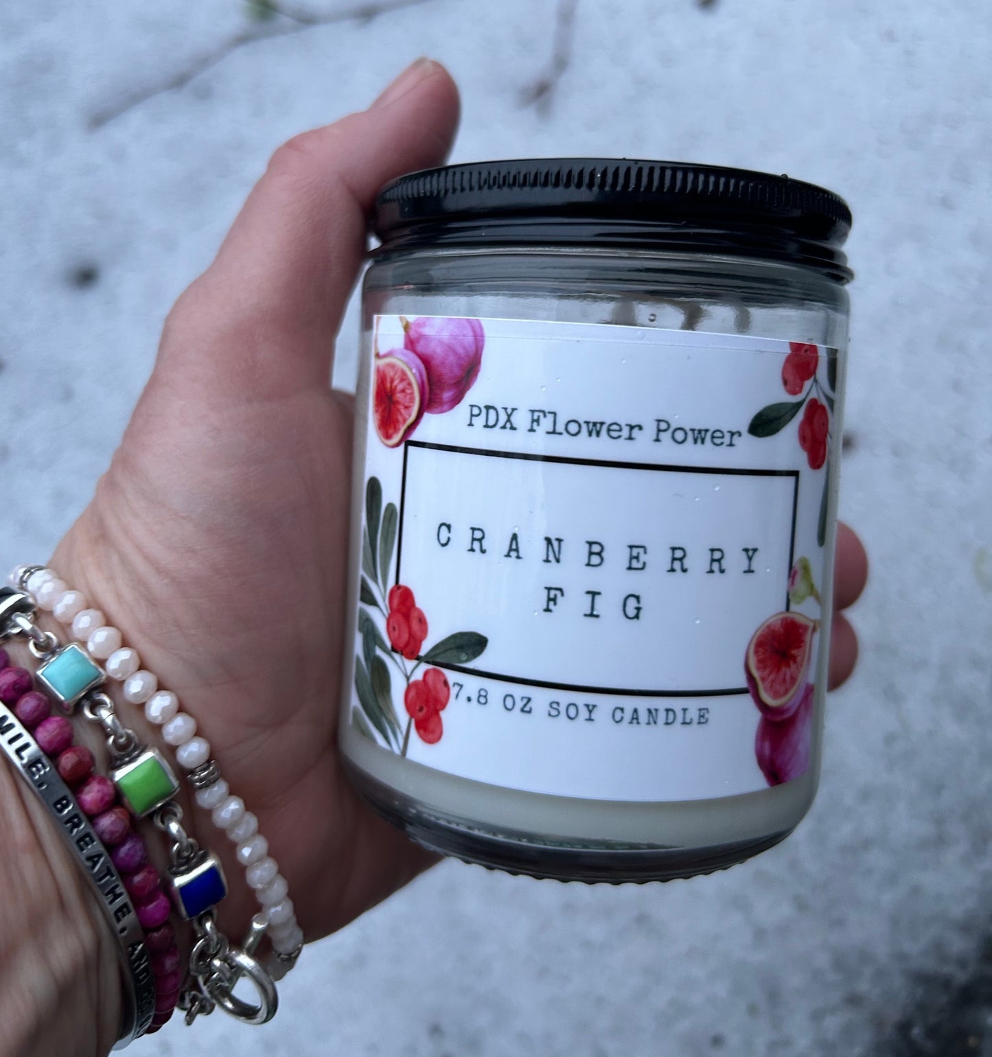 Cranberry Fig handcrafted soy candle, 100% soy candle, reusable glass jar.