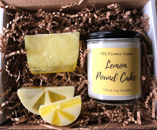 Lemon Pound Cake Candle & Soap Gift Set | PDX Flower Power
