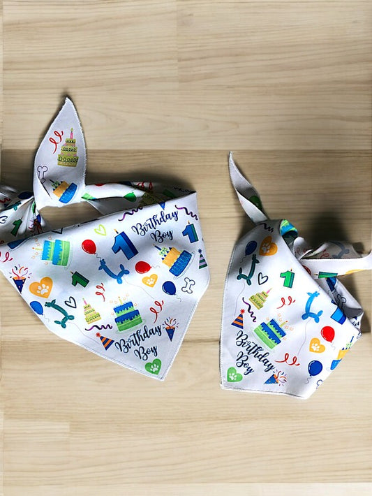 First Birthday Dog Bandana, puppies 1st bday