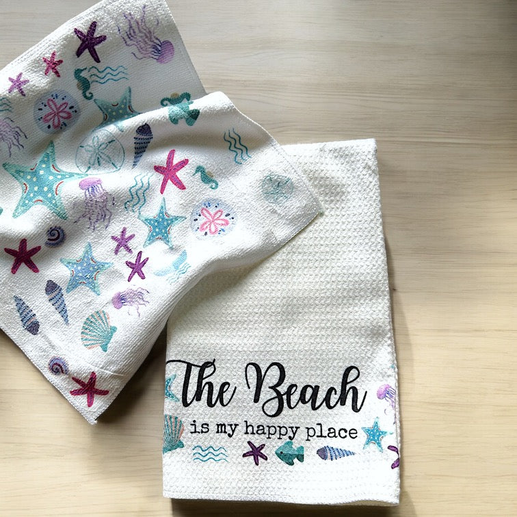 "The Beach Is My Happy Place" towel set