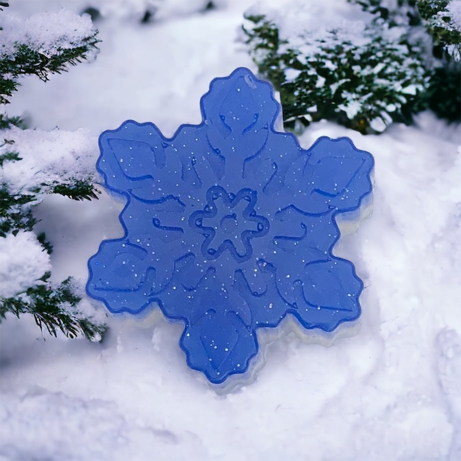 Snow Flake soap set of 3, PDX Flower Power Alpine frost snow flake soaps