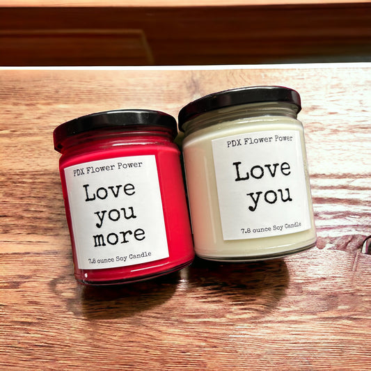 Love You More Valentine's Candle Set - Soy Candles Gift Set | PDX Flower Power