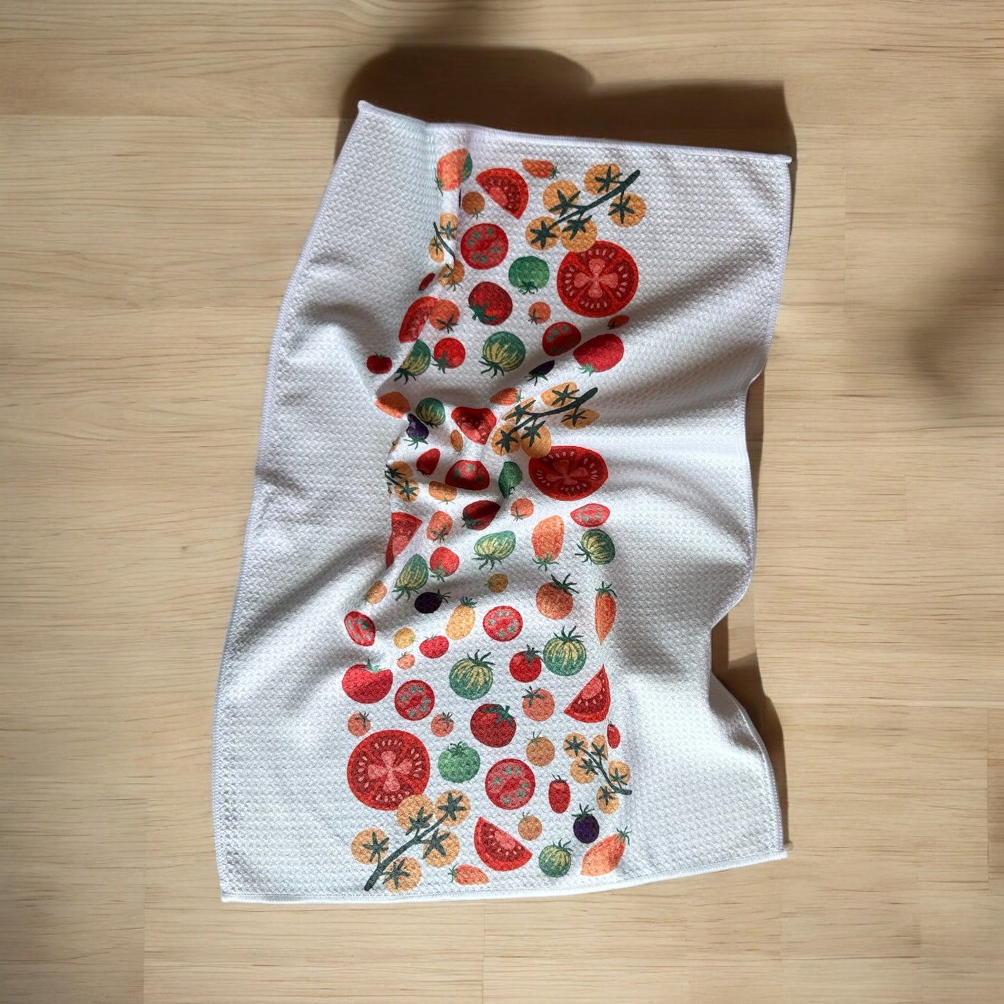 Heirloom tomato towel set (Waffle Weave & Microfiber Washcloth)