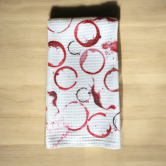 Wine Stained Waffle Weave Towel