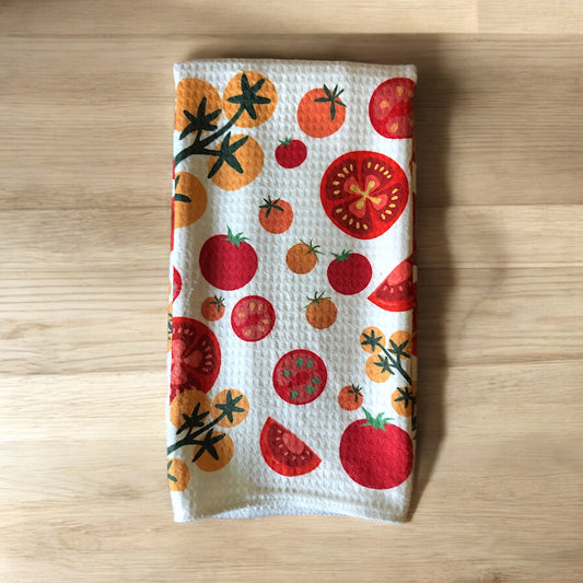 Tomato Waffle Weave Towel (Large Tomato)