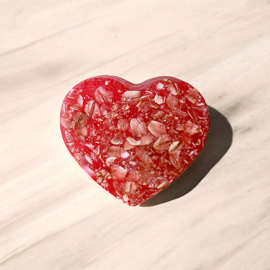 Oatmeal exfoliating glycerin heart soap