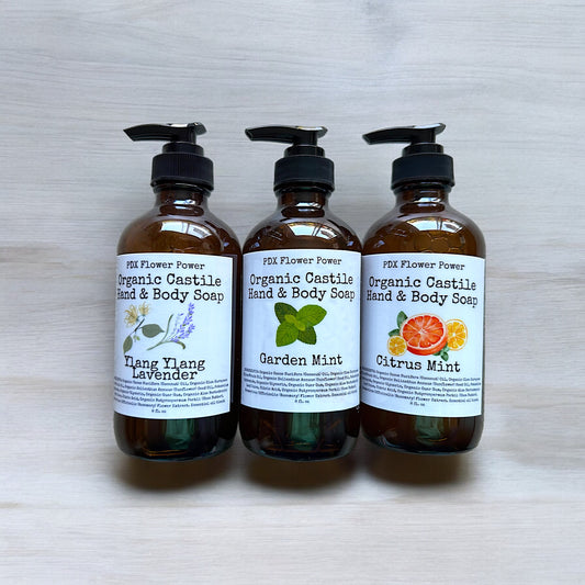 Organic Castile Hand & Body Soap Set of 3