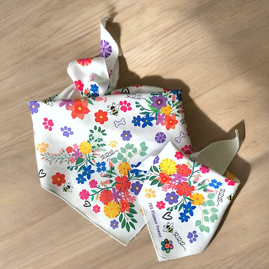 Floral Bee Dog Bandana