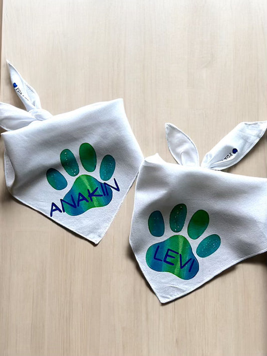 personalized paw dog bandana