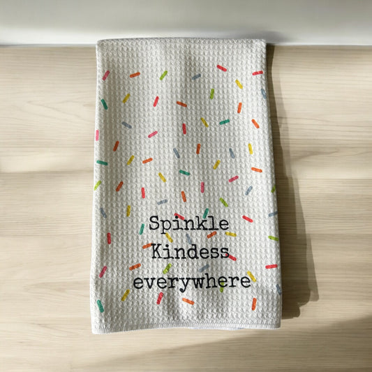 Sprinkle kindness towel, valentine dishtowel, towel, Dish towel