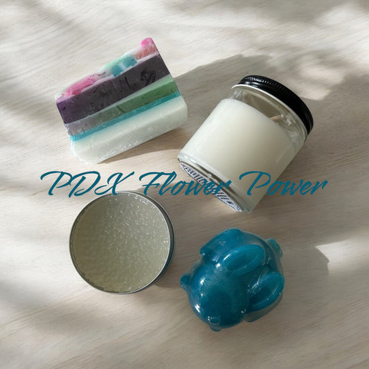 Spring Bunny Fruit Looped gift set, Soap, soy candle, Scent tin& Bunny soap. Easter Gift Set