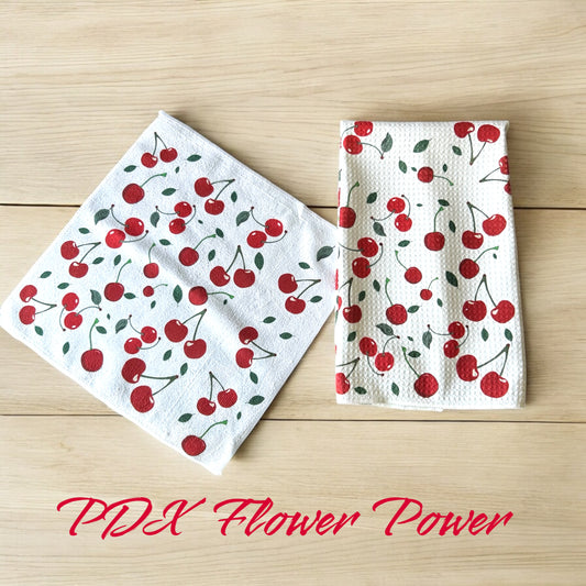Cheery Cherry towel set, Cherry dish towels, gift for mom, mothers day gifts, hostess gifts
