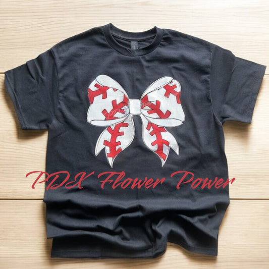 Baseball t-shirt, baseball bow, baseball fan