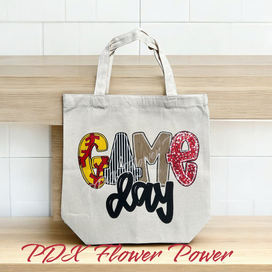 Softball canvas tote, Small canvas tote bag, softball bag