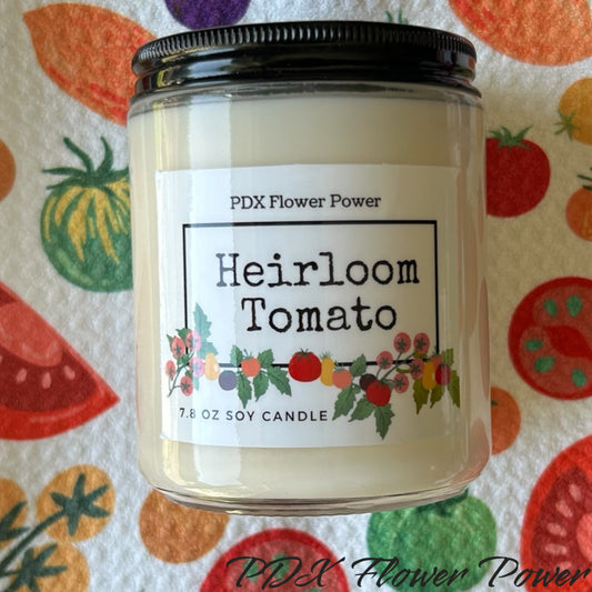 Heirloom Tomato gift set, Tomato soy candle, tomato towel, gift for gardeners, summer decor