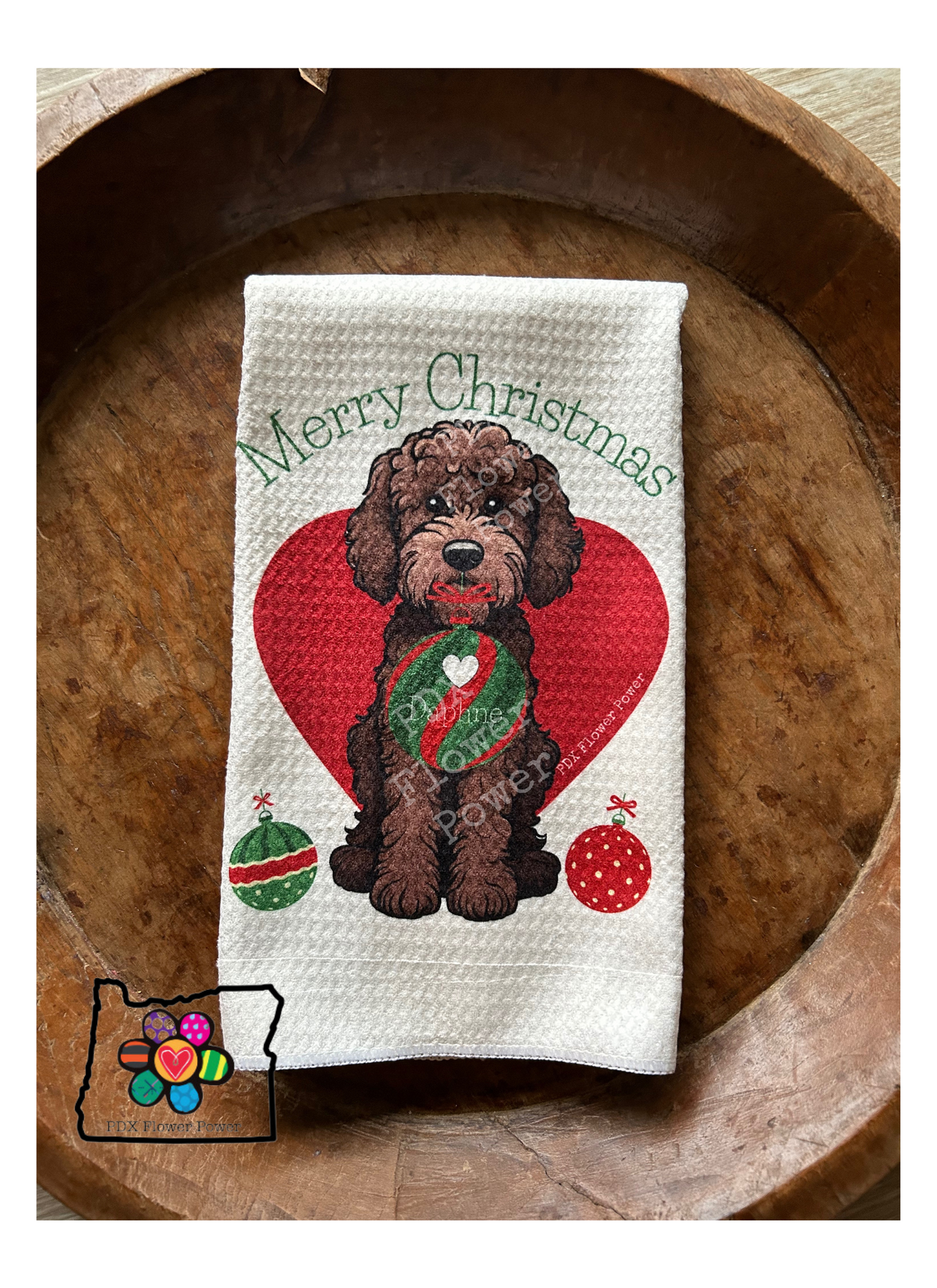 Doodle all the way waffle weave towel, Labradoodle gifts, Goldendoodle gifts, gifts for dog lover.
