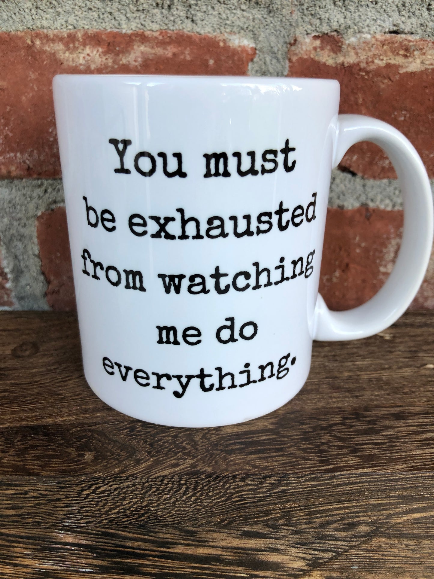 You must be exhausted mug and towel set, Funny holiday gifts, custom towel and mug sets.