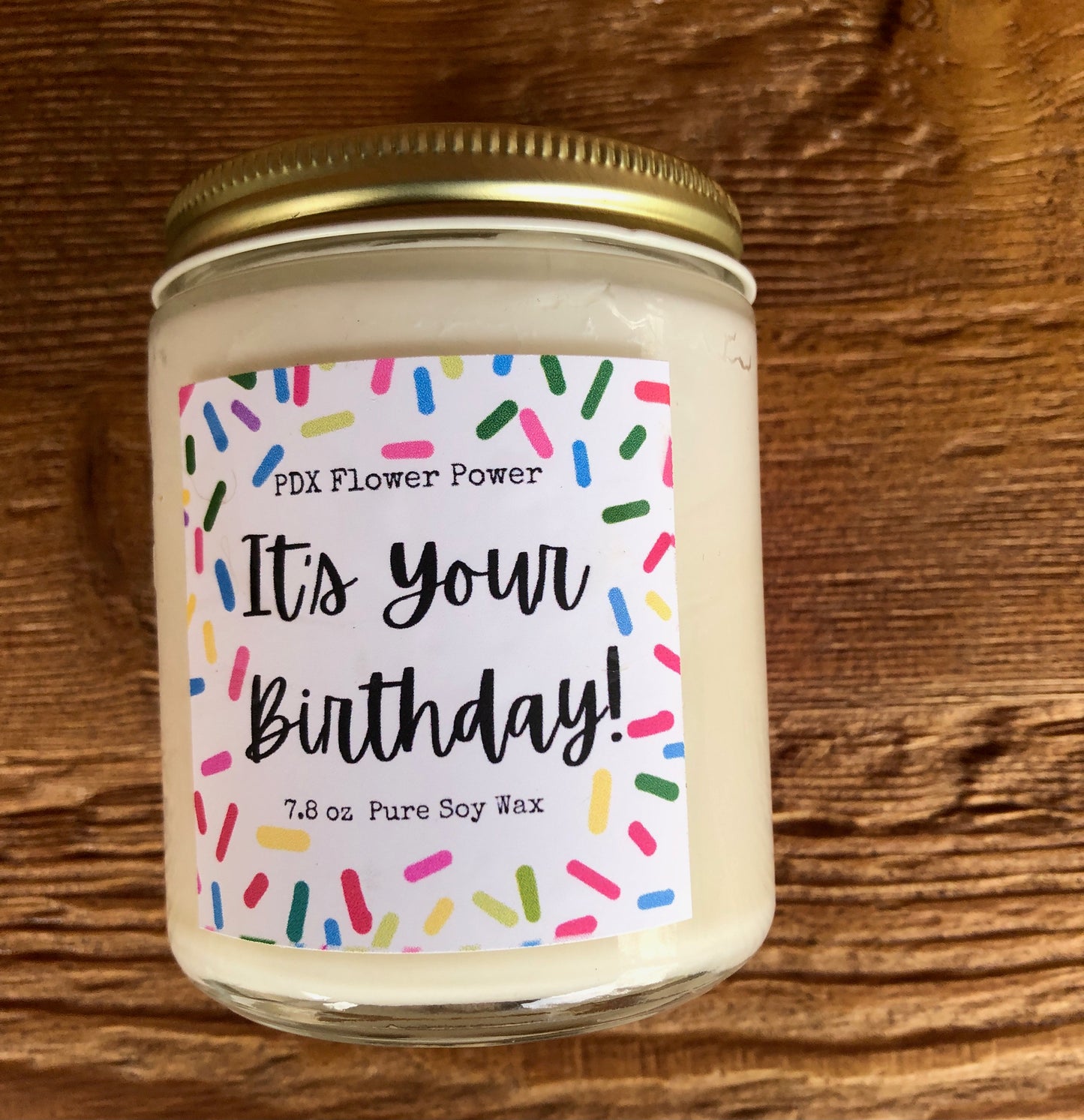 PDX Flower Power "Celebrate" handcrafted soy candle
