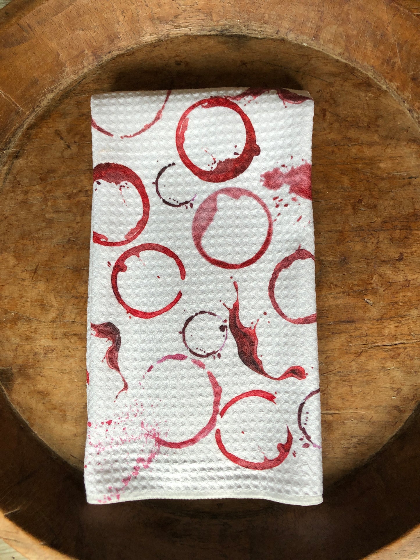 Wine Stained Waffle Weave Towel