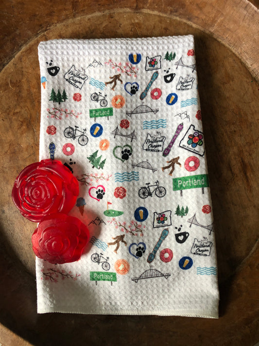 Portland Towel & Rose Soap Set