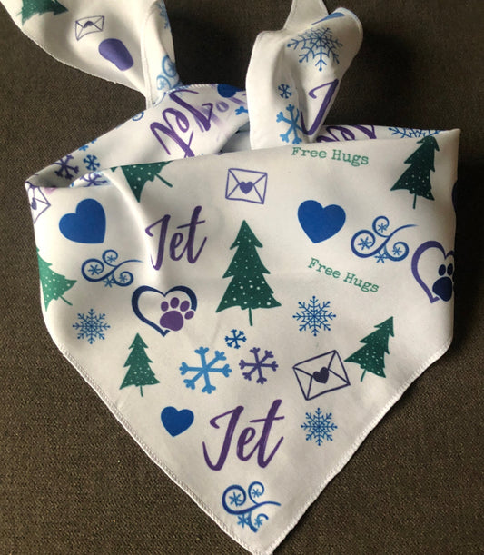PDX Flower Power Personalized " Winter wonderland" Pet bandana