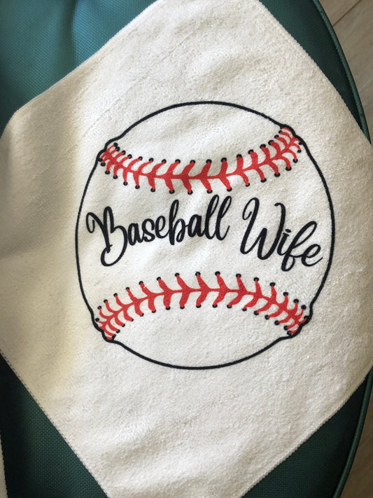 Fun Baseball towel. Baseball Mama/ Baseball Mom/ or Baseball wife 12 x 12 towels/ wash cloth/ sweat towel fun Baseball swag