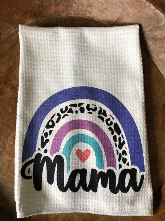 Mama Waffle Waffle Weave towel /Mothers day gift/mother love towel/sweet mamma gift/ fun Mothers day kitchen towel