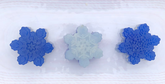 Snow Flake soap set of 3, PDX Flower Power Alpine frost snow flake soaps