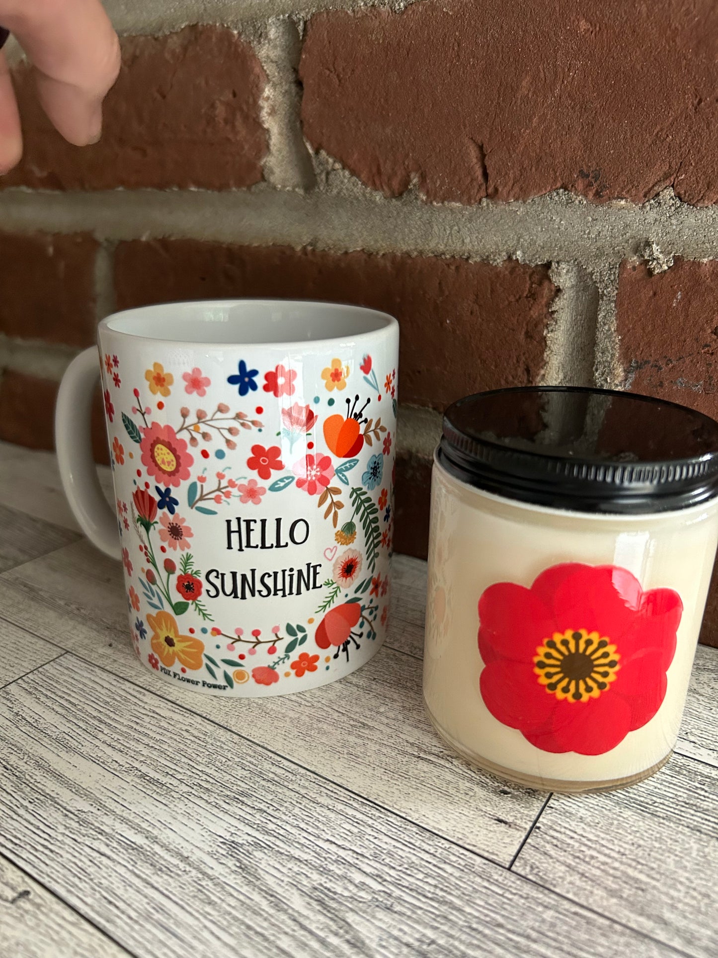 Hello Sunshine mug, Fun floral coffee mug, Flower Power Mug