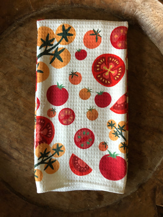 Garden tomato towel, Tomato towels, Fun garden,Tomato Lover Dish towel,  Tomato dish towels, Unique tomato leaf towel