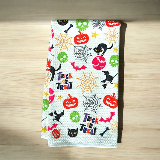 Halloween Waffle Weave Towel