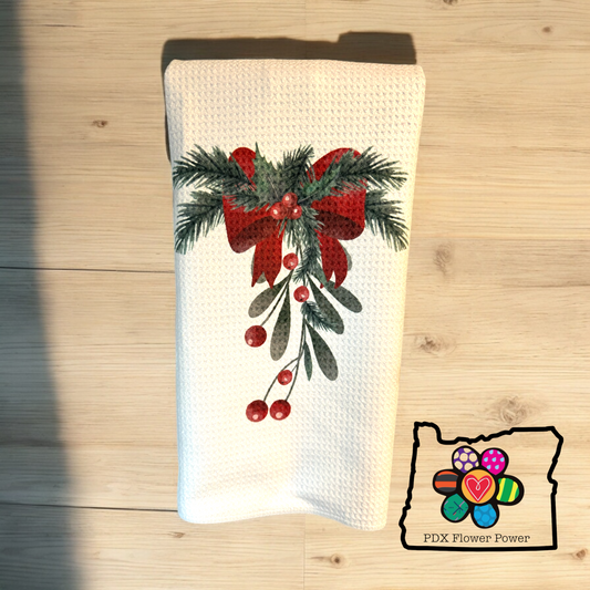 "Merry & Bright" holiday towel set, Holiday towel set, bright & Merry, Holiday decor (Copy)