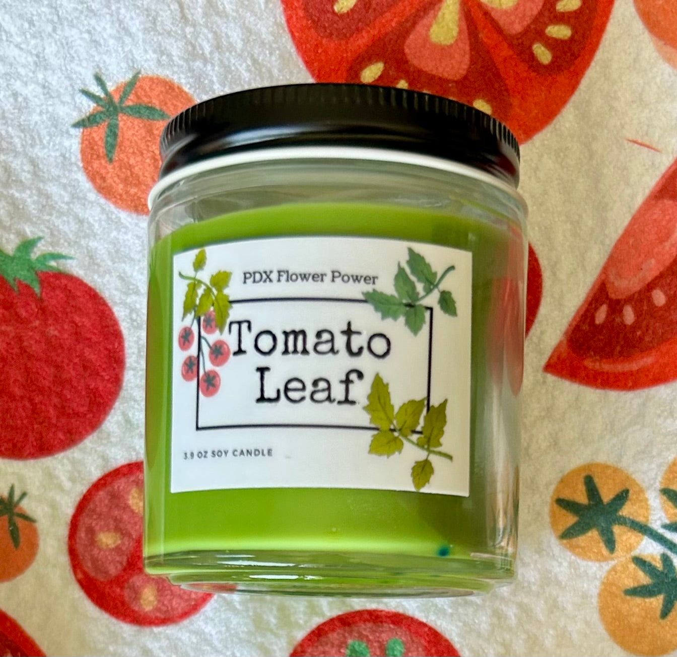 Summer Tomato gift set, Tomato soy candle, tomato towel, gift for gardeners, summer decor