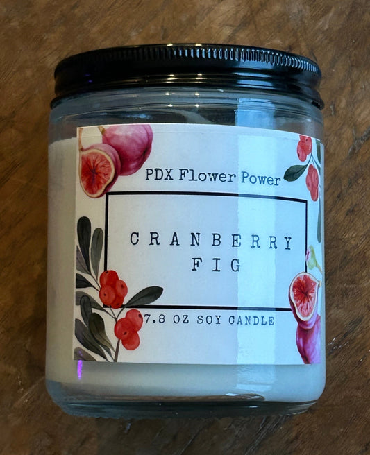 Cranberry Fig handcrafted soy candle, 100% soy candle, reusable glass jar.
