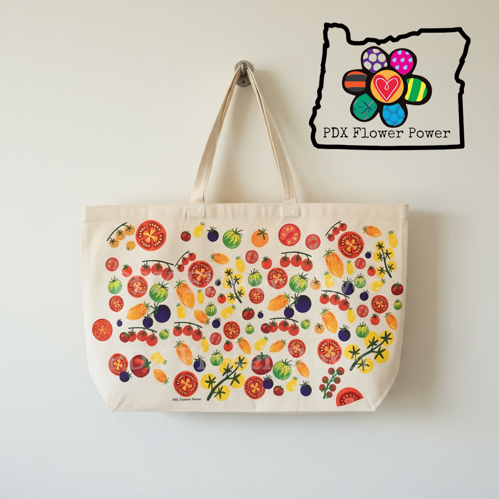 Tomato Tote Bag - Reusable Canvas Gift for Gardeners | PDX Flower Power