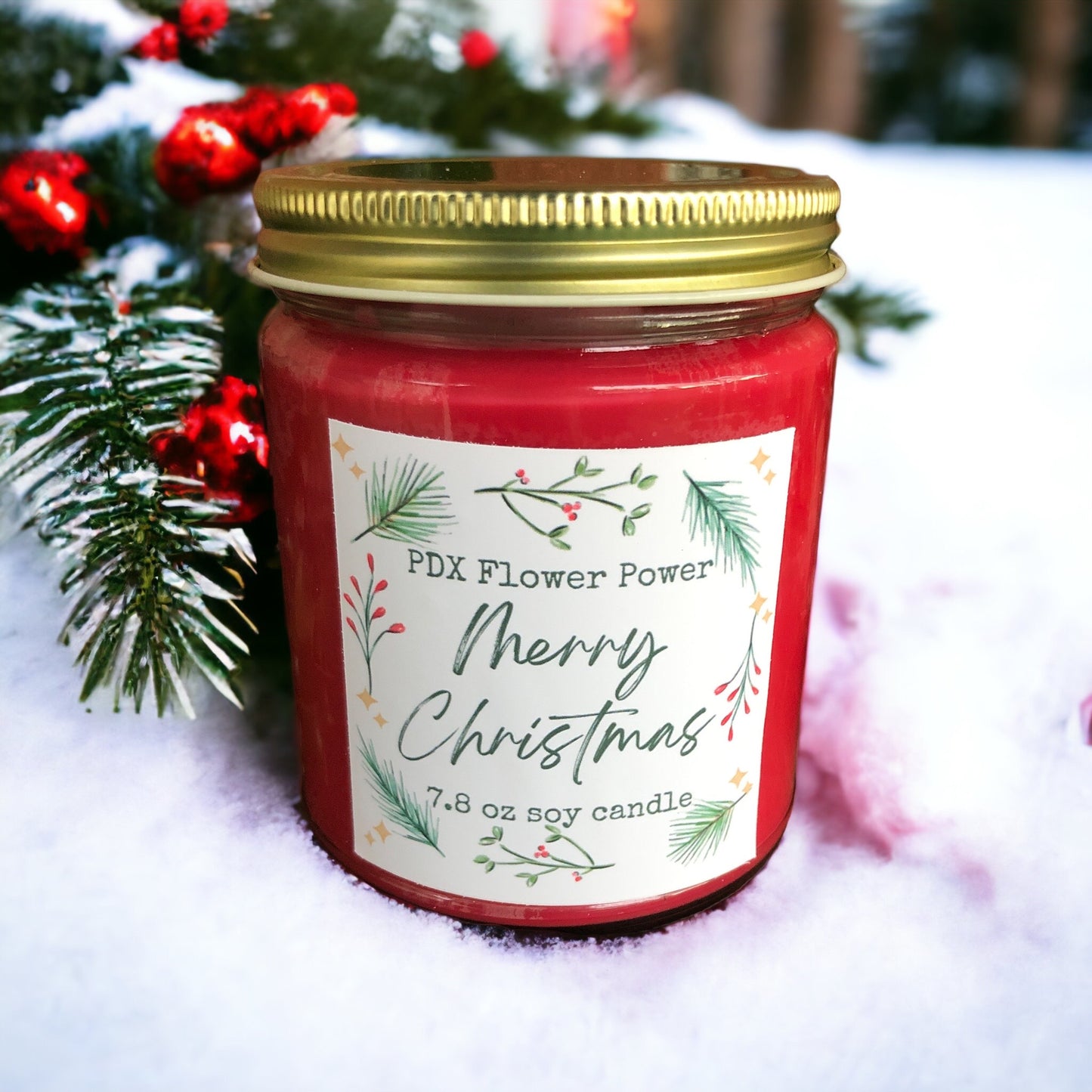 Merry Christmas soy candle set, winter candle set, holiday candles