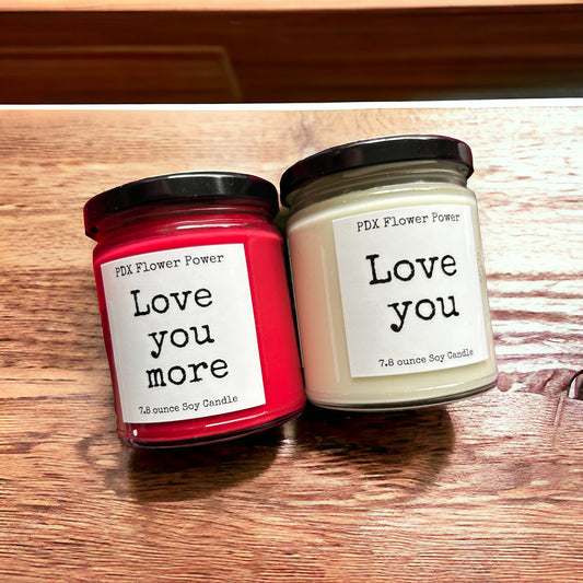 Love You, Love You more candle set,  Happy Valentine's Day gift set, soy candles set