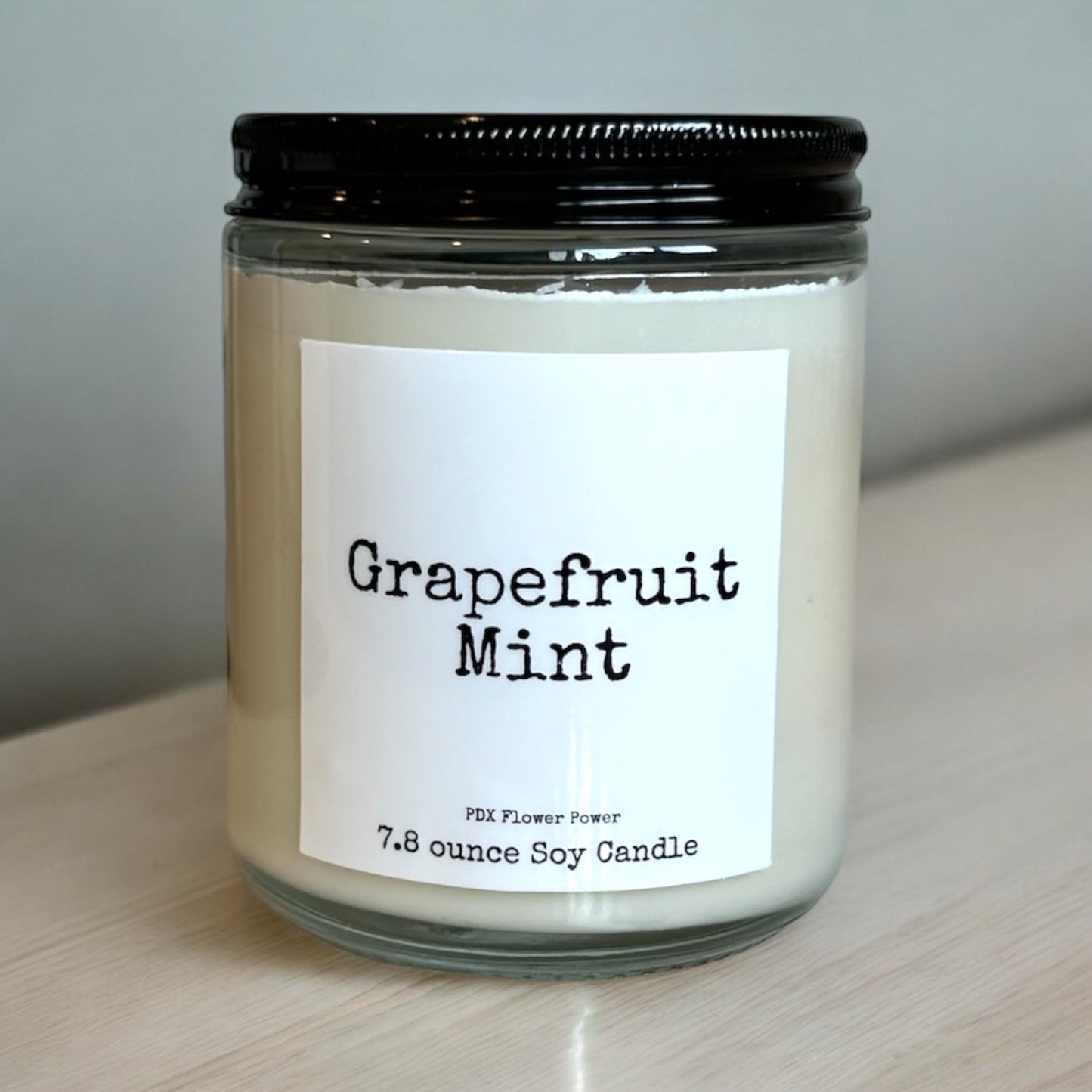 Grapefruit mint soy candle PDX Flower power