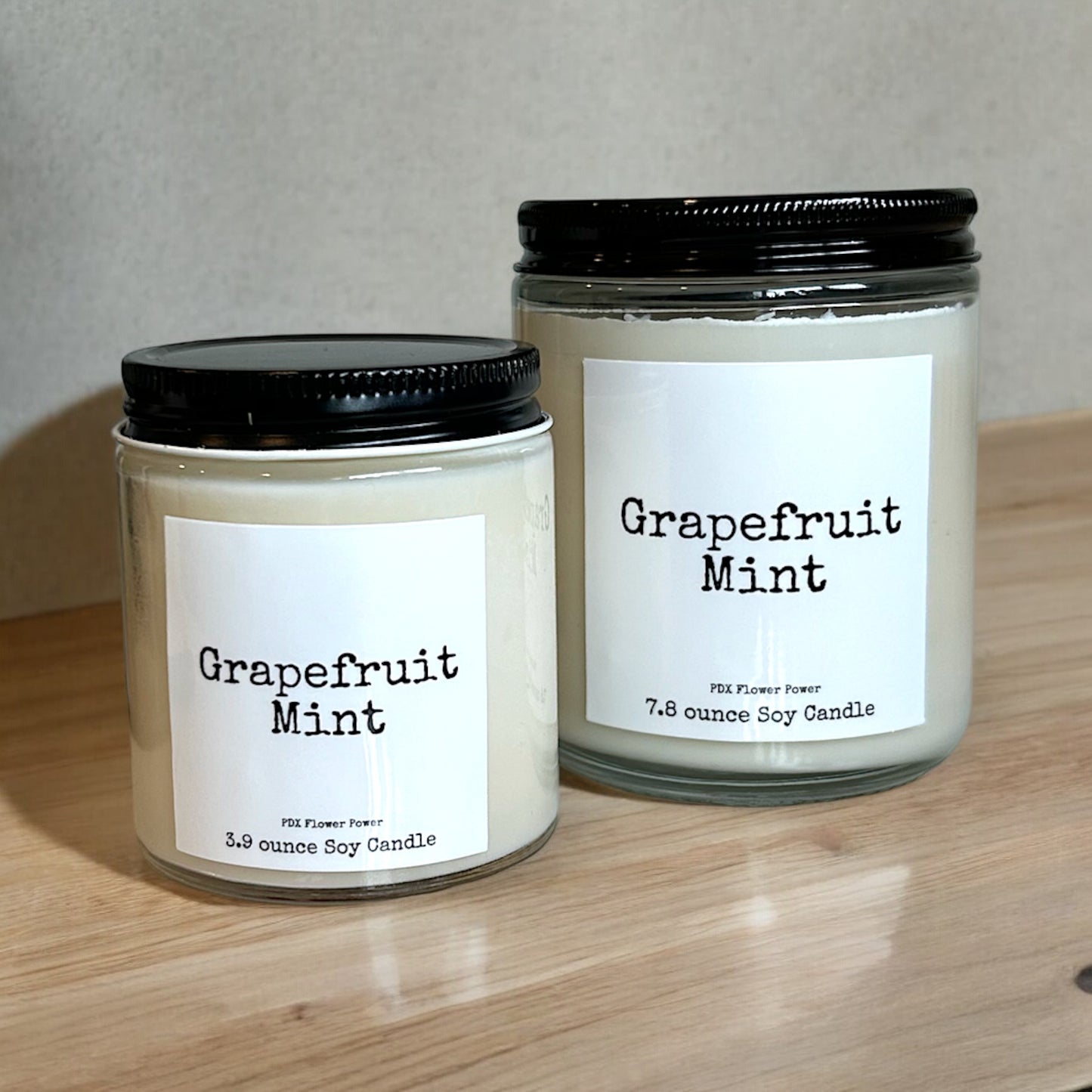 Grapefruit mint soy candle PDX Flower power