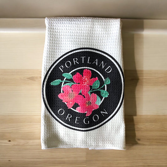 Portland Oregon Waffle Weave Towel